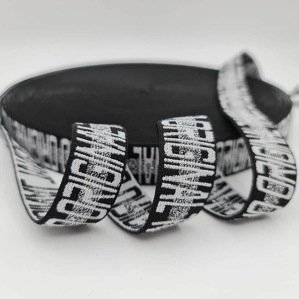 medesign kulp Original Pattern Silver Lurex Jacquard Elastic Band