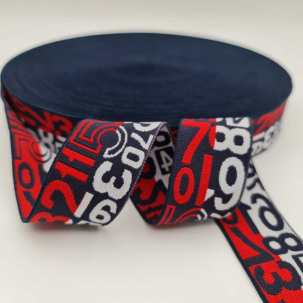 medesign kulp Numbers Pattern Jacquard Elastic Band